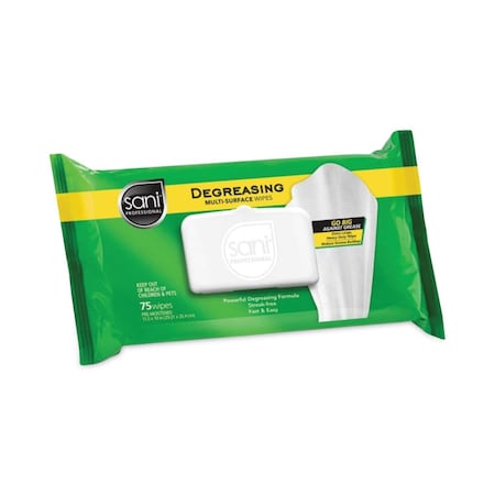 Sani Professional Degreasing Multi-Surface 75 Wipes Per Pk, 9PK NICA12345